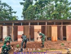 Satgas : Gulbencal Kodam I/BB Percepat Bangun MCK Untuk Pengungsi Bencana di GOR Pandan