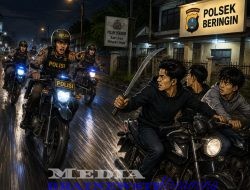 GAGALKAN AKSI GENG MOTOR BERSAJAM, POLSEK BERINGIN AMANKAN 3 PELAJAR PEMBAWA CLURIT DI DINI HARI