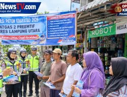 OPERASI PATUH KRAKATAU 2026 Satgas Preemtif Polres Lampung Utara Edukasi Pengguna Jalan