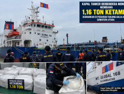 1,16 TON KETAMINE DIAMANKAN! KAPAL TANKER BERBENDERA MONGOLIA DICEGAT DI PERAIRAN ASAHAN