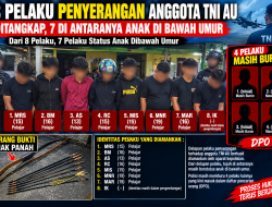 Polrestabes Kota Makassar Berhasil Amankan 8 Pelaku Penyerangan Anggota TNI-AU.